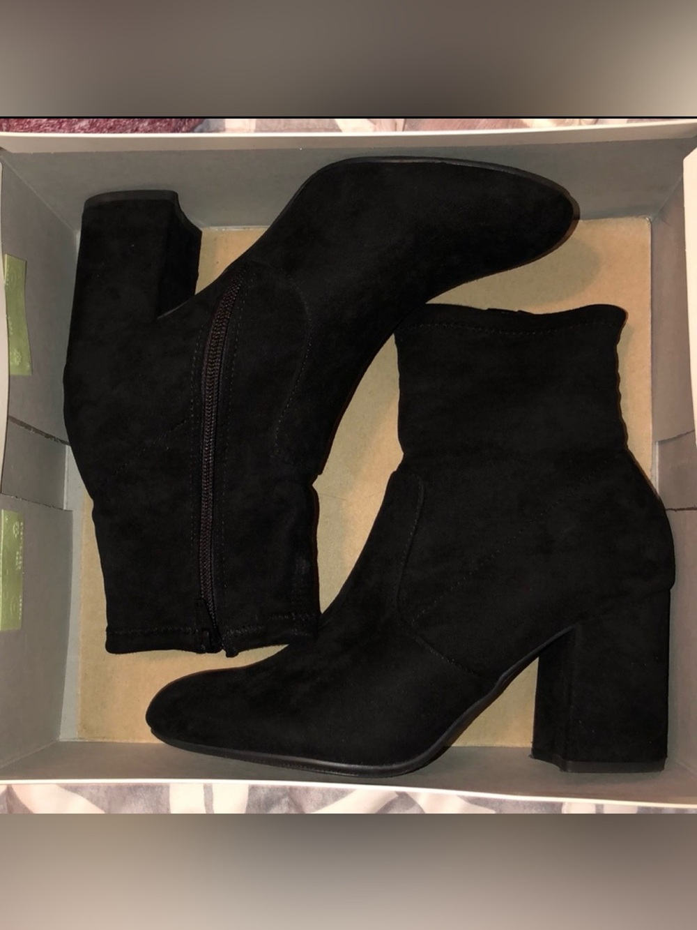 Target a new day Cameria Black Suede Block Heel Ankle Boots
